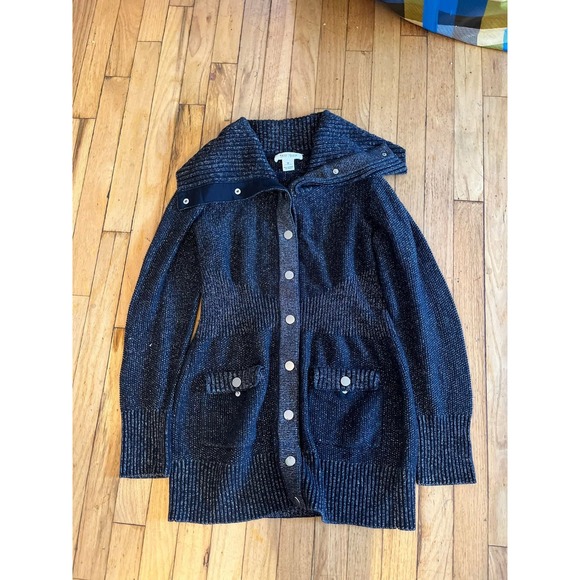 White House Black Market Sweaters - White House Black Market Sweater Cardigan Button Up Metallic Sparkle